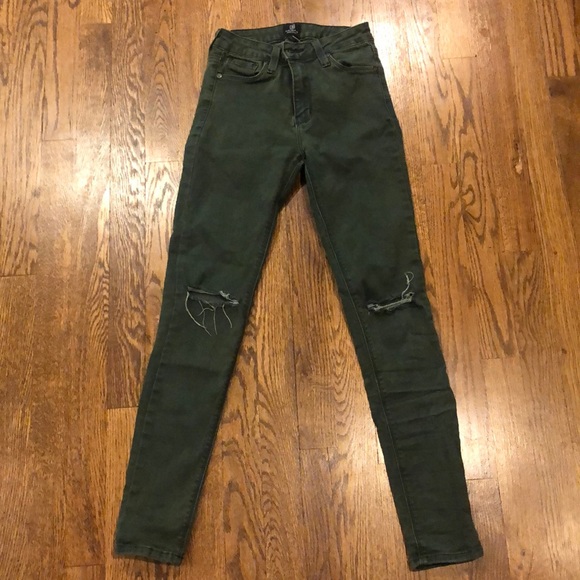 Just Black army green skinny jeans size 25 - Picture 1 of 8